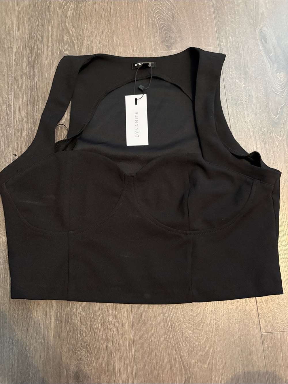 Dynamite Black Cropped Bustier Tank